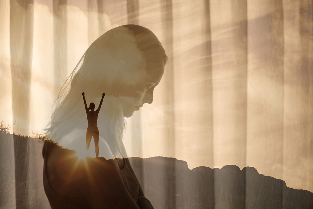 Silhouette of woman's head