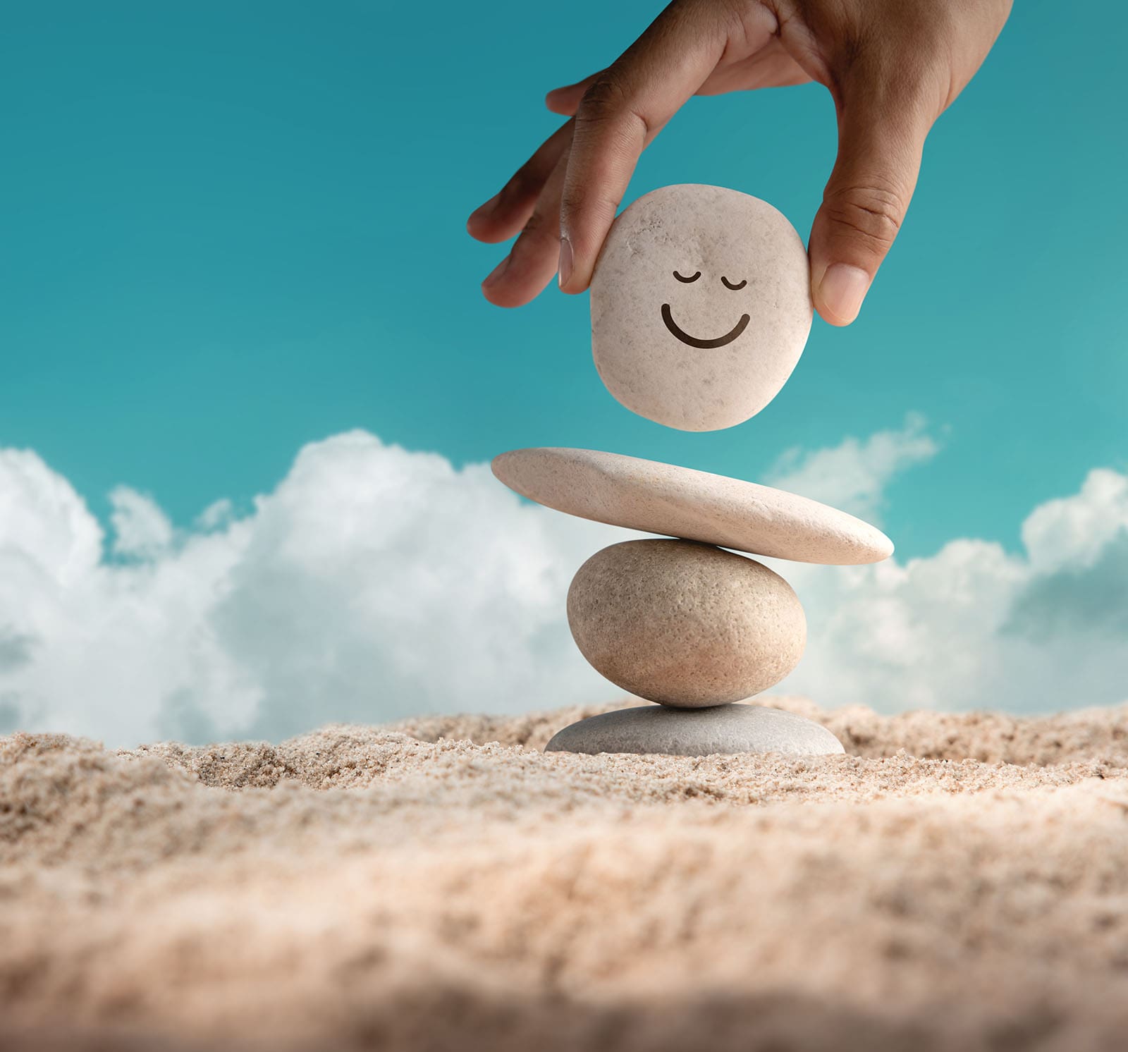 Balancing stones like balancing mental health