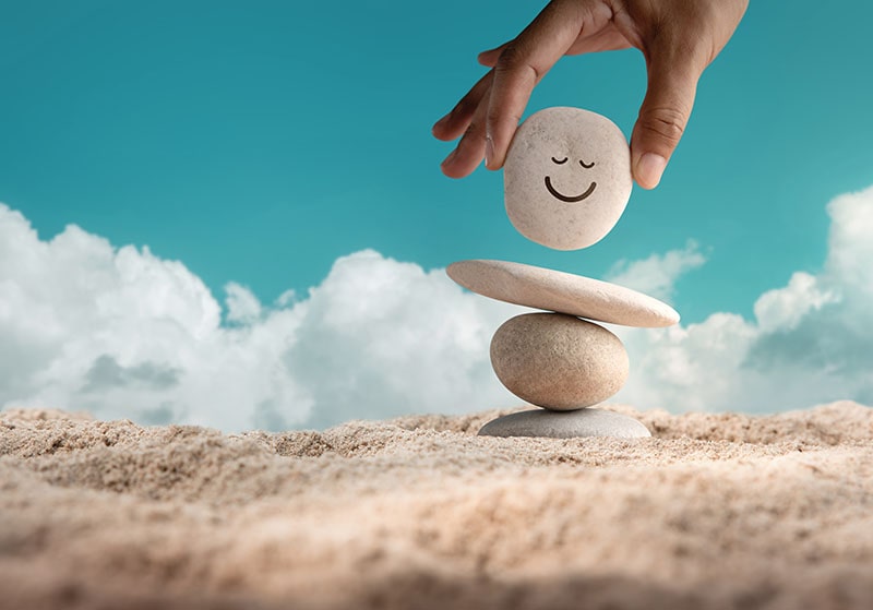 Balancing stones like balancing mental health